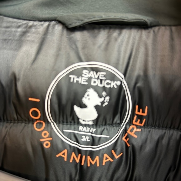 EUC Save the Duck rainy Matty jacket. Green black size 3 (Large) - Picture 3 of 10